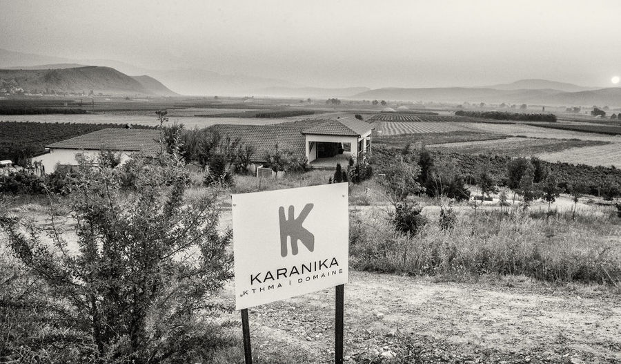 a panel says 'KARANIKA' front the building winery's